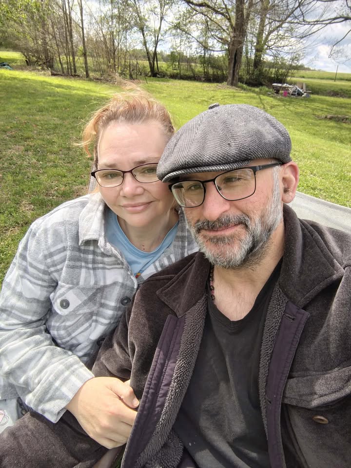 Johnathan Hales and Donna sitting together outside